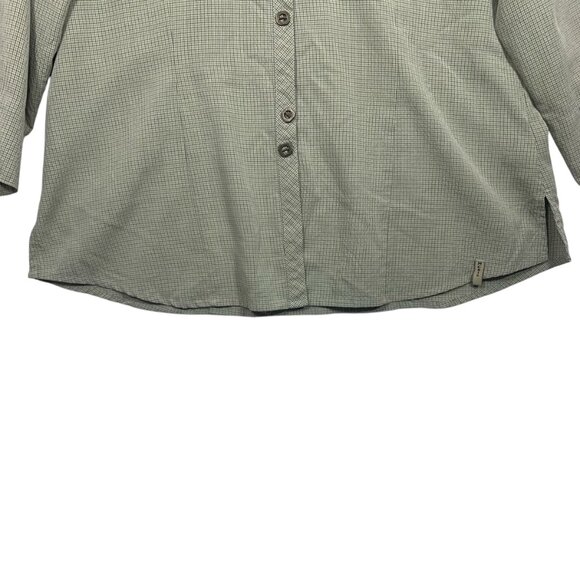 3/4 sleeve button down womens blouse green size large MARIE CLAIRE - Picture 11 of 16